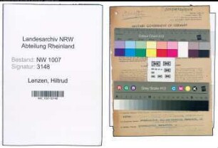 Entnazifizierung Hiltrud Lenzen , geb. 02.07.1922 (Lehrerin)