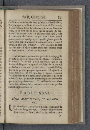 Fable XXVI. D'un marchand, et de son ami.