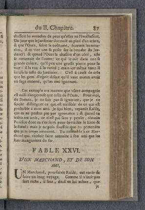 Fable XXVI. D'un marchand, et de son ami.