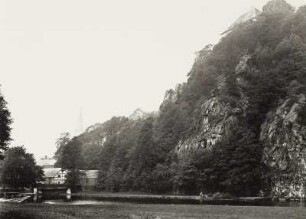 Hirschberg, Teilansicht der Stadt über die Saale