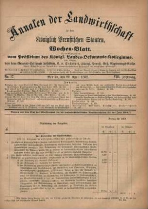 No. 17. Berlin, den 22. April 1868. VIII. Jahrgang.