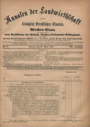 No. 17. Berlin, den 22. April 1868. VIII. Jahrgang.