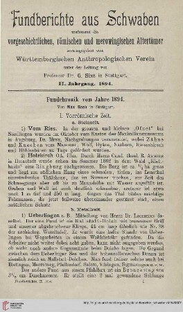 2: Fundchronik vom Jahre 1894