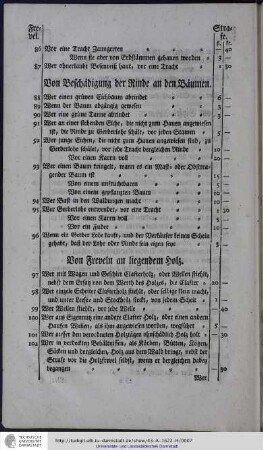 Von Beschädigung der Rinde an den Bäumen