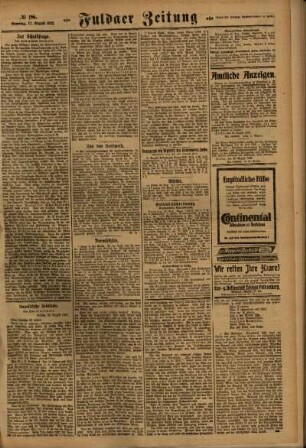 Zweite Ausgabe vom Sonntag, den 27. August 1922.