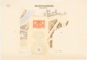 Reichstag, Berlin Zweiter Wettbewerb: Lageplan 1:1000