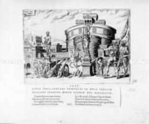 CAPTA URBE, ADRIANI PRAECELSA IN MOLE TENETUR/OBSESSUS ... 1527 Clemente VII a Castel Sant'Angelo - Blatt 4 der Folge: Siege Karls V.