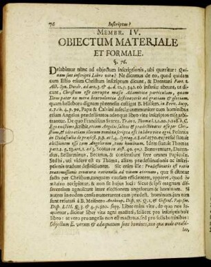Membr. IV. Objectum Materiale Et Formale.