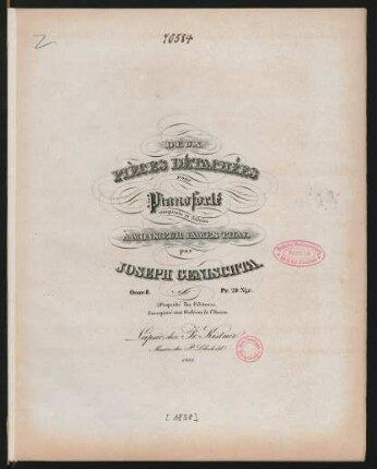 Deux Pièces Détachées pour Pianoforte Oeuv. 8