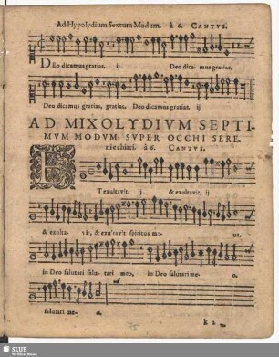 Ad mixolydium septimum modum: super occhi sereni e chiari. à 6