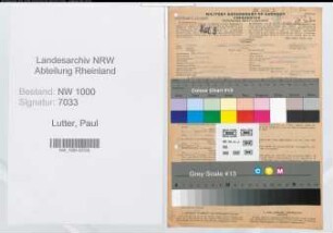 Entnazifizierung Paul Lutter, geb. 18.08.1897 (Vertreter)