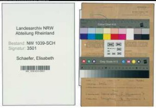 Entnazifizierung Elisabeth Schaefer , geb. 21.06.1914 (Laborantin)