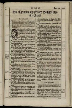 Die allgemeine Epistel des Heiligen Apostels Jacobi.
