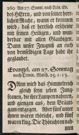 260-269, Evangel. am 27. Sonntag nach Trinit. - Evangel. am Tage St. Andreae.