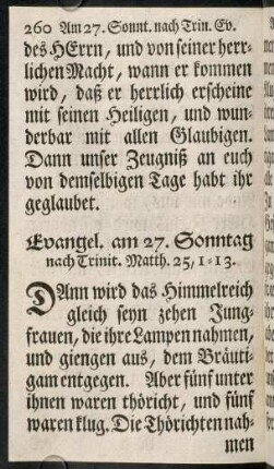 260-269, Evangel. am 27. Sonntag nach Trinit. - Evangel. am Tage St. Andreae.