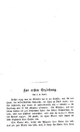 Zur ersten Erziehung