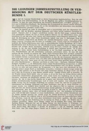 3: Die Leipziger Jahresausstellung in Verbindung mit dem Deutschen Künstlerbunde, [1]