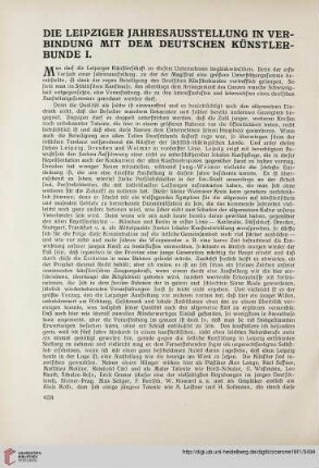3: Die Leipziger Jahresausstellung in Verbindung mit dem Deutschen Künstlerbunde, [1]