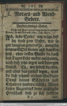 I. Morgen- und Abend-Gebete