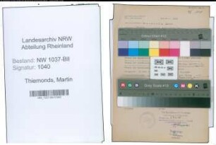Entnazifizierung Martin Thiemonds , geb. 18.04.1916 (Verw.Angestellter)