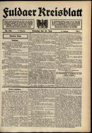Zweite Ausgabe vom Dienstag, den 20. Juni 1911.