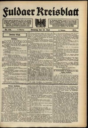 Zweite Ausgabe vom Dienstag, den 20. Juni 1911.