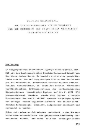 Die kartographischen Strukturformen und die Methoden der graphischen Gestaltung thematischer Karten
