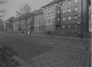 Dresden-Friedrichstadt, Pennricher Straße 2, 2b, 4, 4b, 6. Wohnhäuser (Städtische Pflegerwohnungen; 1925-1926, P. Wolf)