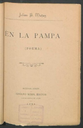 En la pampa : (poema)
