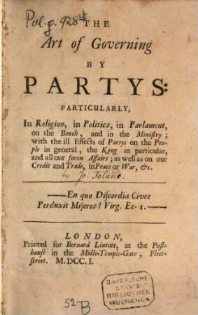 The Art of Governing by Partys
