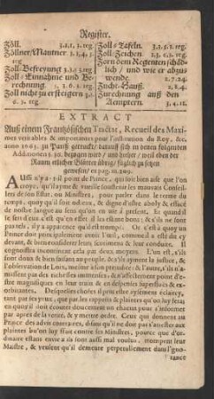 Extract Auß einem Frantzösischen Tractat, ...