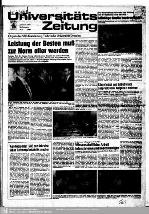 1983: Universitäts-Zeitung
