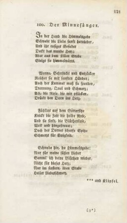 100. Der Minnesänger