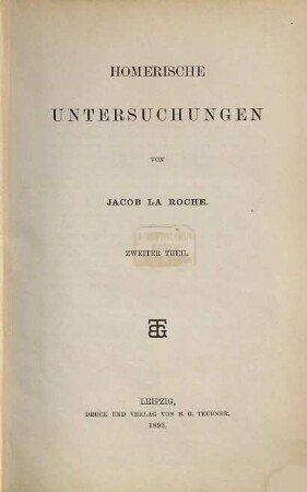 Homerische Untersuchungen, 2