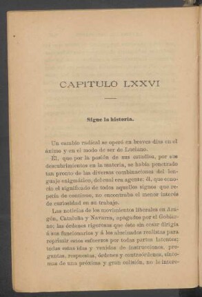 Capítulo LXXVI - Sigue la historia.