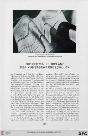 2: Die festen Lehrpläne der Kunstgewerbeschulen
