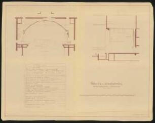 Landestheater im Reichsdankhaus, Schneidemühl: Bühnengrundriss und Bühnenlängsschnitt 1:100