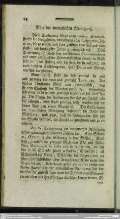 Von der monatlichen Reinigung