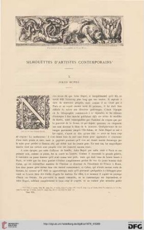 5: Silhouettes d'artistes contemporains, [1], Jules Dupré