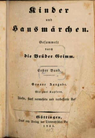 Kinder und Hausmärchen, 1