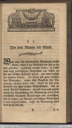 §. 1. Von dem Namen der Stadt