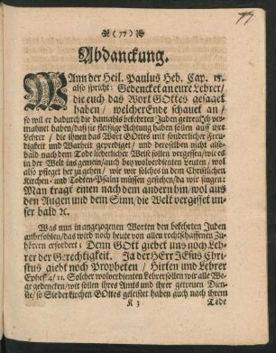 Abdanckung.