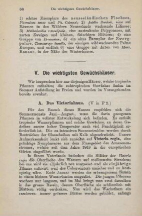 V. Die wichtigsten Gewächshäuser