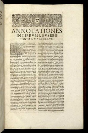 Annotationes In Librum I. Eusebii Contra Marcellum.