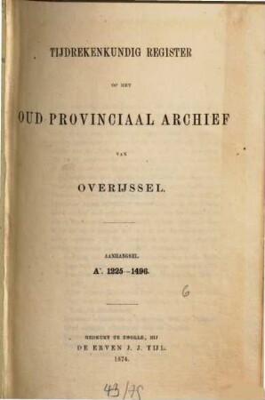 Tijdrekenkundig register op het oud provinciaal archief van Over-Ijssel, 4a