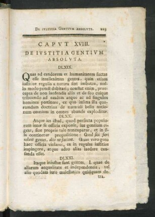 Caput XVIII. De Iustitia Gentium Absoluta