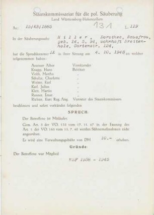 Hiller, Dorothea