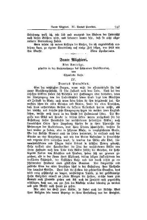 Dante Alighieri : vier Vorträge, gehalten in den Versammlungen des Schweriner Bezirksvereins