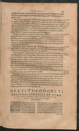 Beati Theodoreti Episcopi Cyrensis De Curatione Graecarum Affectionum Sermo Primus, In Quo fides defenditur.