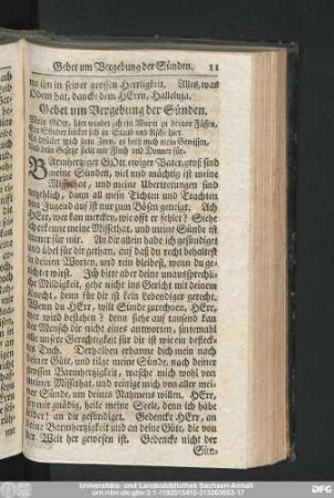 Gebet um Vergebung der Sünden.